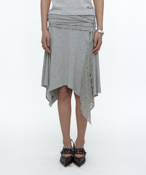 ROUGHNECK(ラフネック)の「Knit Layer Drape Skirt Gray(スカート・レディース・その他・SMALL/MEDIUM)」の1枚目の写真