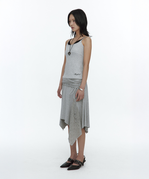 ROUGHNECK(ラフネック)の「Knit Layer Drape Skirt Gray(スカート・レディース・その他・SMALL/MEDIUM)」の3枚目の写真