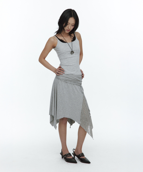 ROUGHNECK(ラフネック)の「Knit Layer Drape Skirt Gray(スカート・レディース・その他・SMALL/MEDIUM)」の6枚目の写真