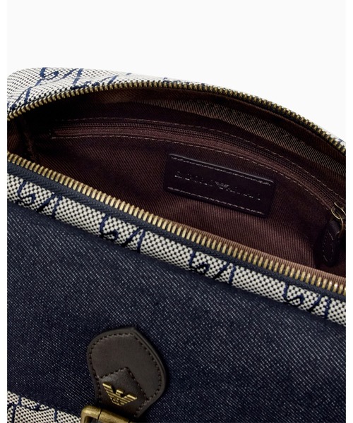 EMPORIO ARMANI（エンポリオアルマーニ）の「【エンポリオ アルマーニ】モノグラム キャンバス クロスボディバッグ バックル付き（ショルダーバッグ・メンズ・インディゴブルー/ベージュ・FREE）」の7枚目の写真