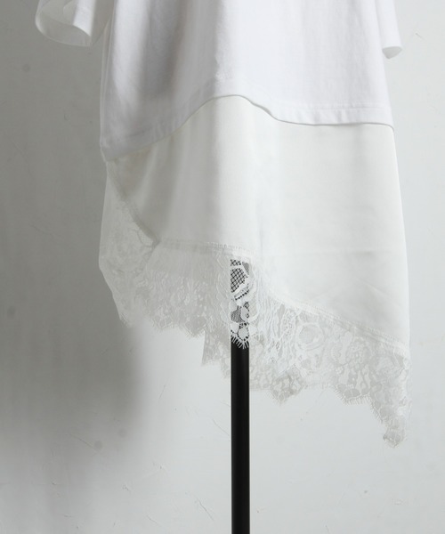 &. NOSTALGIA(アンドドットノスタルジア)の「レースドッキングTシャツ(Tシャツ/カットソー・レディース・オフホワイト/ブラック・M)」の22枚目の写真