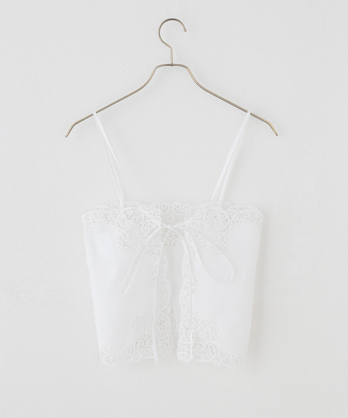 IENA(イエナ)の「Heriter/エリテ bobbin lace pants camisole キャミソール H0-00-3072(キャミソール・レディース・ホワイト・FREE)」の2枚目の写真
