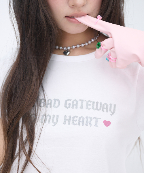 ITZAVIBE（イッザバイブ）の「502 GLITTER LETTERING T SHIRT - WHITE（Tシャツ/カットソー・レディース・その他・FREE）」の8枚目の写真