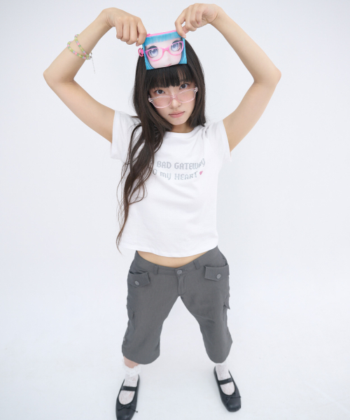 ITZAVIBE（イッザバイブ）の「502 GLITTER LETTERING T SHIRT - WHITE（Tシャツ/カットソー・レディース・その他・FREE）」の6枚目の写真
