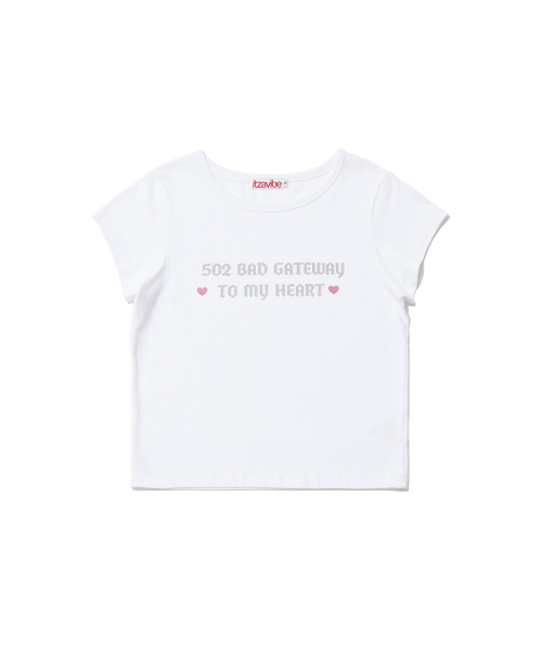ITZAVIBE（イッザバイブ）の「502 GLITTER LETTERING T SHIRT - WHITE（Tシャツ/カットソー・レディース・その他・FREE）」の4枚目の写真