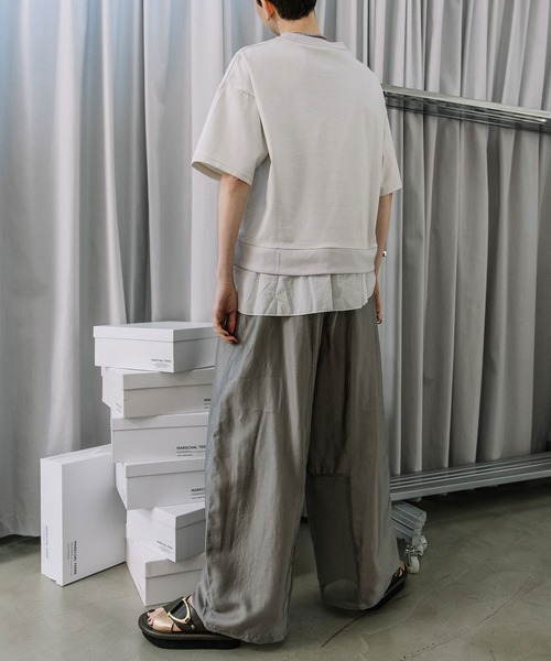 MARECHAL TERRE（マルシャルテル）の「【UVカット/接触冷感】裾フリルトップス（Tシャツ/カットソー・レディース・ネイビー/ライトグレー/チャコールグレー/ブラック・MEDIUM）」の14枚目の写真