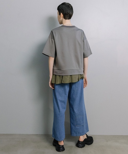 MARECHAL TERRE（マルシャルテル）の「【UVカット/接触冷感】裾フリルトップス（Tシャツ/カットソー・レディース・ネイビー/ライトグレー/チャコールグレー/ブラック・MEDIUM）」の17枚目の写真