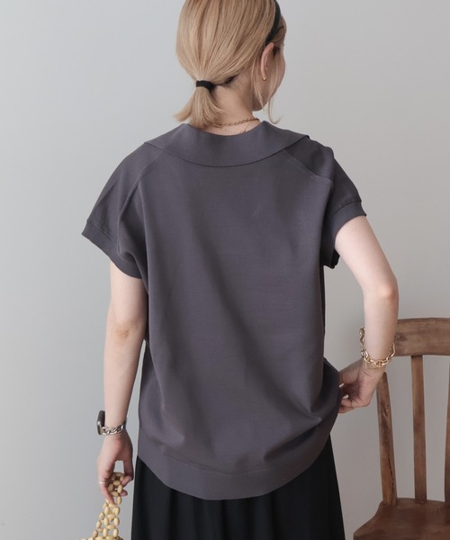 AMERICAN HOLIC（アメリカンホリック）の「フレンチスリーブスキッパールーズニットプルオーバー（ニット/セーター・レディース・オフホワイト/イエロー/ブルー/チャコールグレー・FREE）」の14枚目の写真
