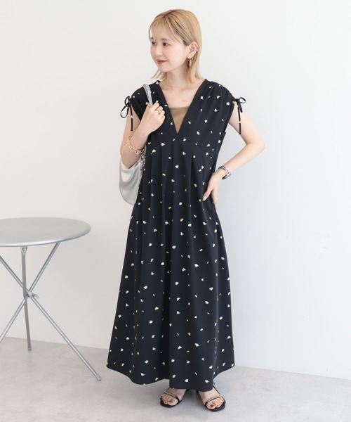 AMERICAN HOLIC(アメリカンホリック)の「【マルチ機能】Vネックドロストショルダーワンピース(ワンピース・レディース・その他14/カーキ/ブラック・L/M)」の7枚目の写真