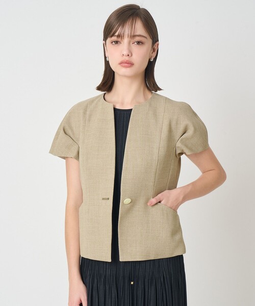 ANAYI（アナイ）の「カラミリネンライクタックスリーブジャケット（その他アウター・レディース・トップグレー/ベージュ・38/36）」の6枚目の写真