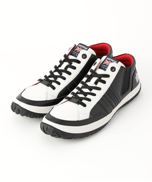 NICOLE CLUB FOR MEN(ニコルクラブフォーメン)の「【Admiral】 別注スニーカーⅦ(スニーカー・メンズ・ブラック×ホワイト/オフホワイト/シルバー/グレー系・27.5cm/26.5cm/25.5cm)」の2枚目の写真