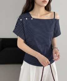 肩出し アシンメトリー オフショルダー」に該当するファッション通販