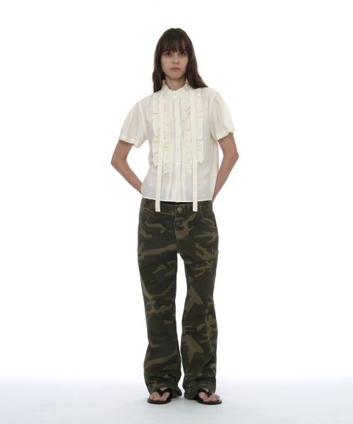 PARTIMENTO WOMEN(パルティメントウィメン)の「スカーフラッフルピンタックブラウス_アイボリー(シャツ/ブラウス・レディース・その他・SMALL/MEDIUM)」の2枚目の写真