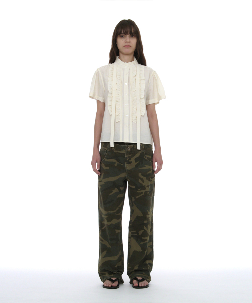 PARTIMENTO WOMEN(パルティメントウィメン)の「スカーフラッフルピンタックブラウス_アイボリー(シャツ/ブラウス・レディース・その他・SMALL/MEDIUM)」の3枚目の写真