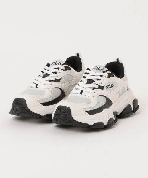 FILA(フィラ)の「Potent(スニーカー・レディース・ホワイト×ブラック・24.5cm/24.0cm/23.5cm/23.0cm/25.0cm)」の1枚目の写真