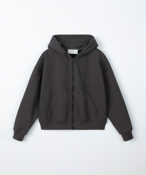 THEENDQUESTION(ジエンドクエスチョン)の「Neoprene hood zip-up jumper / BROWN(パーカー・レディース・その他・1/2)」の1枚目の写真
