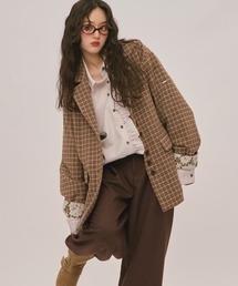 loin nuit（ロワンニュイ）の「nuance button lace jacket / ニュアンスボタンレースジャケット（テーラードジャケット）」