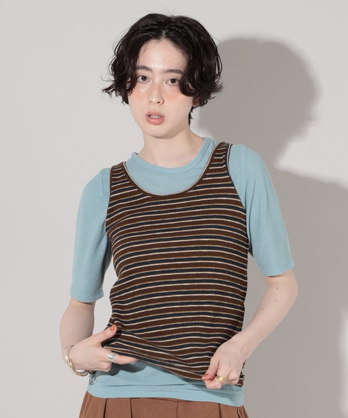 GEORGE'S(ジョージズ)の「マルチボーダータンク(タンクトップ・レディース・ネイビー/ベージュ/ブルー・FREE)」の22枚目の写真