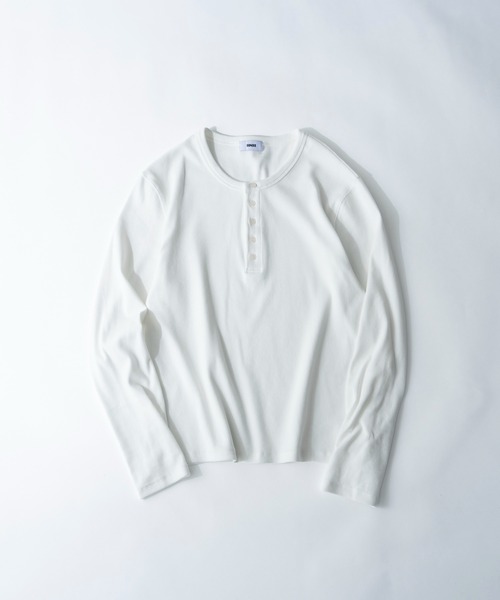 SINSS(シンス)の「Compact rib henley LS T-shirt / コンパクトリブヘンリーロングスリーブTシャツ(Tシャツ/カットソー・メンズ・ホワイト/ブラック/チャコールグレー・X-SMALL/SMALL/MEDIUM/LARGE)」の12枚目の写真