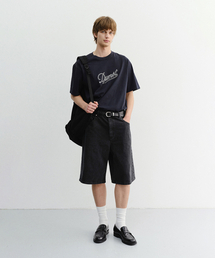 CLASSIC BAGGY DENIM SHORTS_UDPA6B325_BLACK