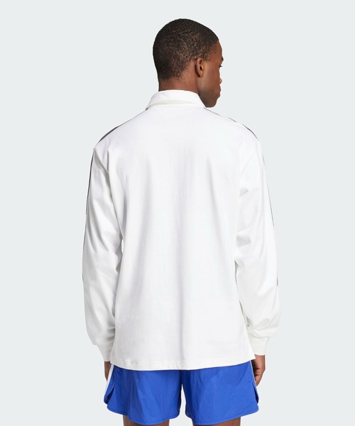 adidas(アディダス)の「アディカラーラグビーポロシャツ / アディダスオリジナルス adidas Originals(ポロシャツ・メンズ・ホワイト・LARGE/MEDIUM/SMALL/X-LARGE/X-SMALL/XX-LARGE/3XL)」の2枚目の写真