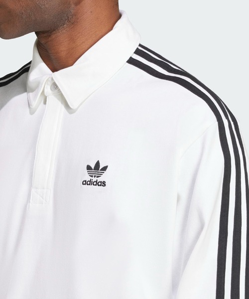 adidas(アディダス)の「アディカラーラグビーポロシャツ / アディダスオリジナルス adidas Originals(ポロシャツ・メンズ・ホワイト・LARGE/MEDIUM/SMALL/X-LARGE/X-SMALL/XX-LARGE/3XL)」の3枚目の写真