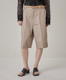 Omekashi | 【裾にレザータグ付き/ウエストサイズ調整可能】チノハーフパンツ(その他パンツ)