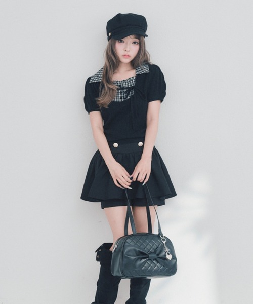 OLIVE des OLIVE(オリーブデオリーブ)の「シャツレイヤードケーブルトップス(ニット/セーター・レディース・ブラック/ブラウン/ピンク/ベージュ系その他・FREE)」の8枚目の写真