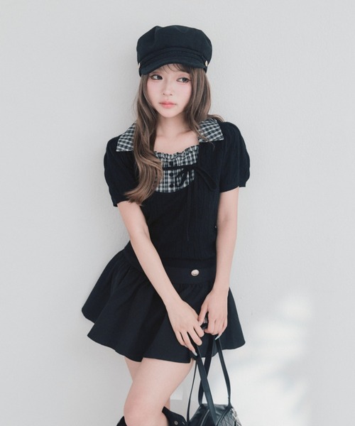 OLIVE des OLIVE(オリーブデオリーブ)の「シャツレイヤードケーブルトップス(ニット/セーター・レディース・ブラック/ブラウン/ピンク/ベージュ系その他・FREE)」の11枚目の写真