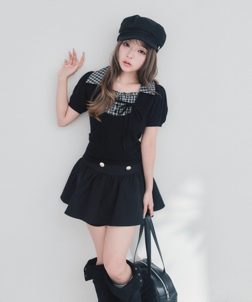OLIVE des OLIVE(オリーブデオリーブ)の「シャツレイヤードケーブルトップス(ニット/セーター・レディース・ブラック/ブラウン/ピンク/ベージュ系その他・FREE)」の12枚目の写真