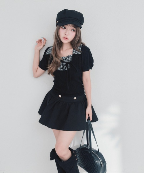 OLIVE des OLIVE(オリーブデオリーブ)の「シャツレイヤードケーブルトップス(ニット/セーター・レディース・ブラック/ブラウン/ピンク/ベージュ系その他・FREE)」の13枚目の写真