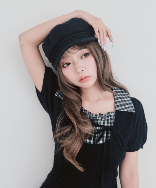 OLIVE des OLIVE(オリーブデオリーブ)の「シャツレイヤードケーブルトップス(ニット/セーター・レディース・ブラック/ブラウン/ピンク/ベージュ系その他・FREE)」の16枚目の写真