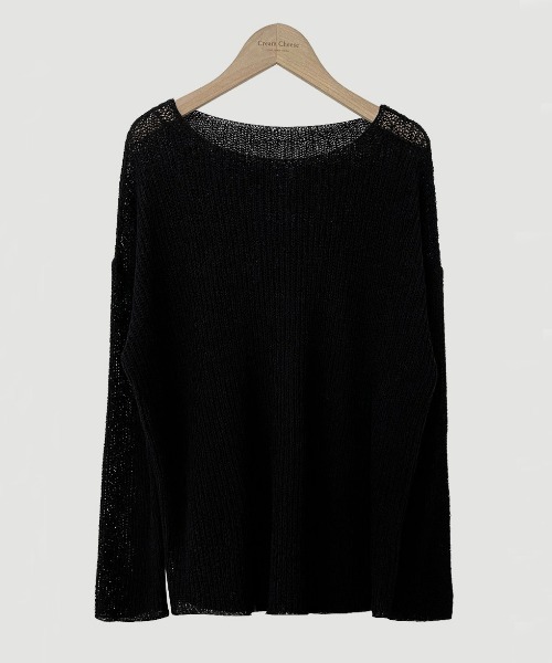 AMAJI(アマジ)の「ルーズシルエット ロング丈 ニットトップス(ニット/セーター・レディース・ブラック/ベージュ/カーキ/パープル・FREE)」の5枚目の写真