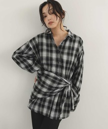 スカーフ付きネルチェックシャツ