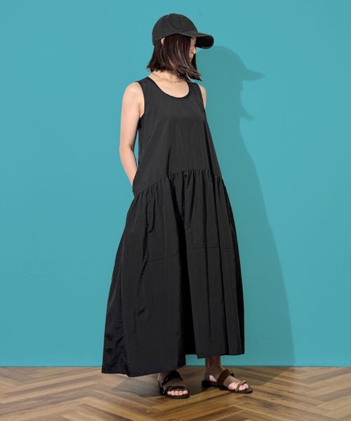 MAISON SELECT(メゾンセレクト)の「7E17 ノースリーブ ティアードフレアワンピース(ワンピース・レディース・カーキ/ベージュ/ブラック・FREE)」の6枚目の写真