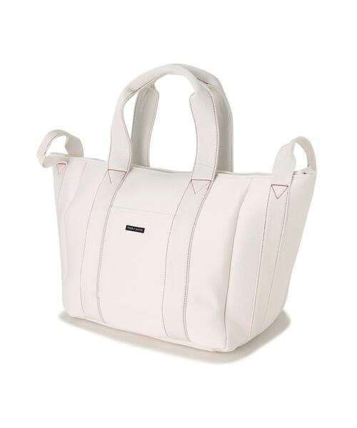 PEARLY GATES(パーリーゲイツ)の「【PEARLY GATES】カレッジマークネオプレンロッカーバッグ (UNISEX)(トートバッグ・レディース・ホワイト/オレンジ・FREE)」の3枚目の写真