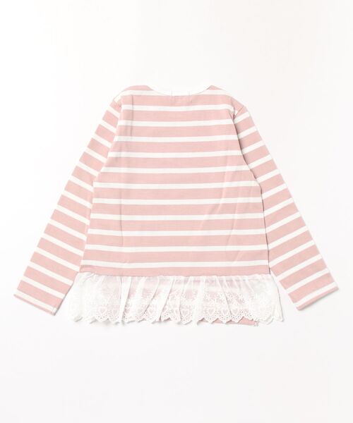 KP（ケーピー）の「ボーダー後ろ裾フリル長袖Ｔシャツ（Tシャツ/カットソー・キッズ・ピンク/サックスブルー・110cm/120cm/130cm/140cm）」の3枚目の写真