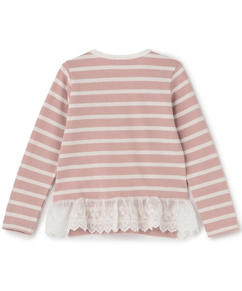KP（ケーピー）の「ボーダー後ろ裾フリル長袖Ｔシャツ（Tシャツ/カットソー・キッズ・ピンク/サックスブルー・110cm/120cm/130cm/140cm）」の8枚目の写真