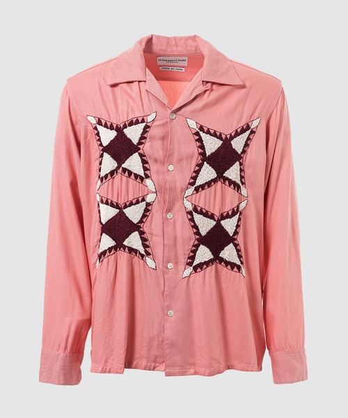 NOMA t.d.(ノーマティーディー)の「Quilt Embroidery Shirt(シャツ/ブラウス・メンズ・ピンク/ベージュ・4)」の2枚目の写真