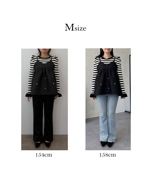 prose verse(プロズヴェール)の「裾パールキルティングビスチェ(キャミソール・レディース・ブラック・LARGE/MEDIUM)」の2枚目の写真