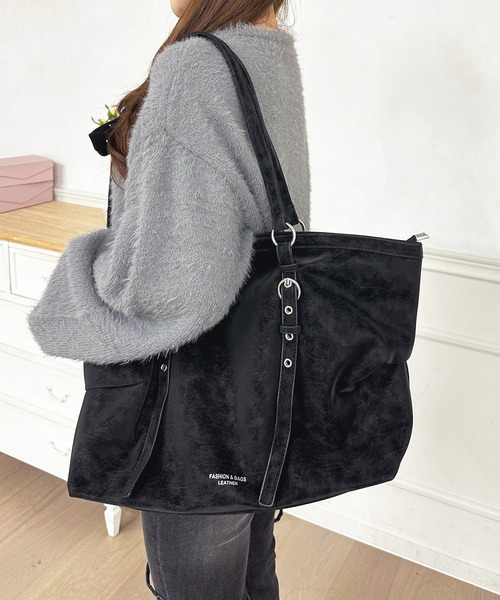apres jour(アプレジュール)の「【apresjour ×ARIAZ】ベルトハンドルトートバッグ(トートバッグ・レディース・ダークブラウン/ブラック/アイボリー・FREE)」の2枚目の写真
