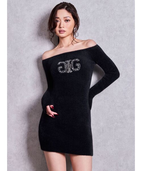 GYDA(ジェイダ)の「SymmetryGYDA bijouオフショルミニシャギーワンピース(ワンピース・レディース・オフホワイト/ベージュ/ブラック・FREE)」の5枚目の写真