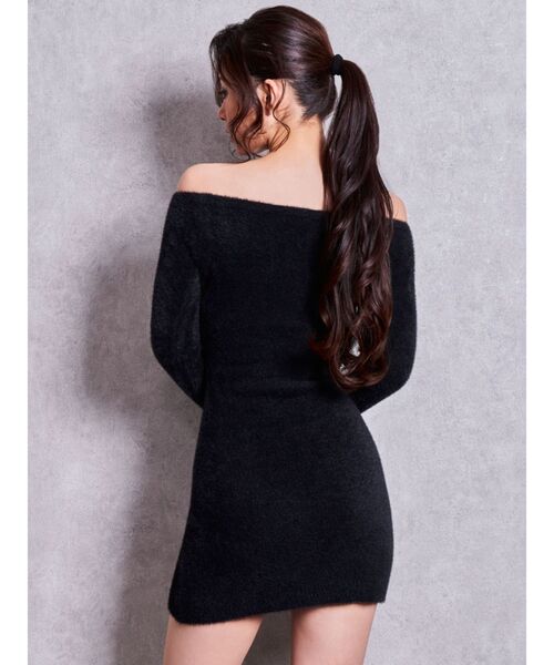 GYDA(ジェイダ)の「SymmetryGYDA bijouオフショルミニシャギーワンピース(ワンピース・レディース・オフホワイト/ベージュ/ブラック・FREE)」の6枚目の写真