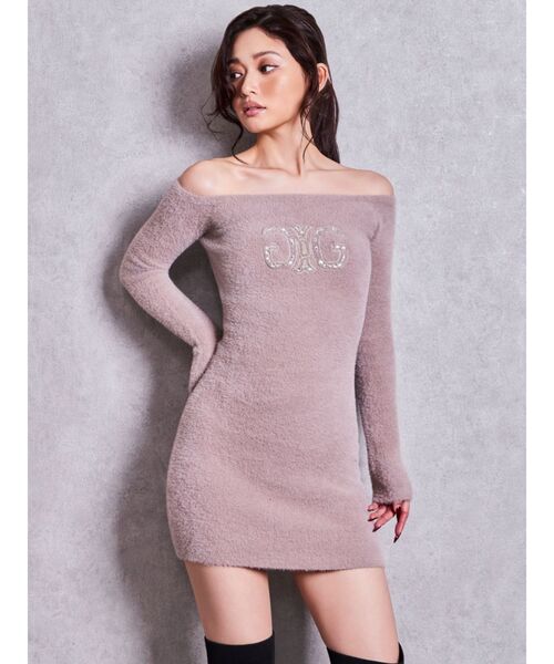 GYDA(ジェイダ)の「SymmetryGYDA bijouオフショルミニシャギーワンピース(ワンピース・レディース・オフホワイト/ベージュ/ブラック・FREE)」の10枚目の写真