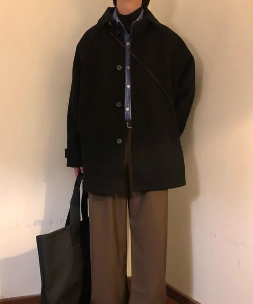 B.R.U(ブル)の「ミディ丈ステンカラーコート(ステンカラーコート・メンズ・ブラック/ブラウン・FREE)」の12枚目の写真