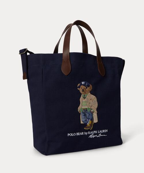 POLO RALPH LAUREN(ポロ ラルフ ローレン)の「Polo ベア キャンバス ショッパー トート(トートバッグ・メンズ・ネイビー系1・ONE)」の3枚目の写真