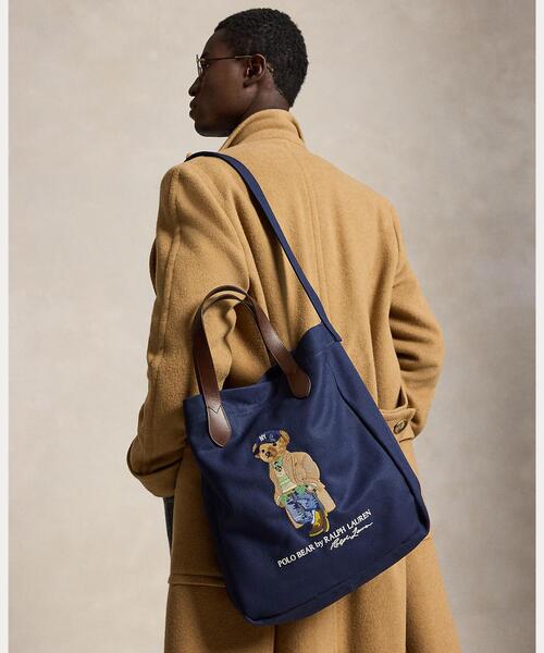 POLO RALPH LAUREN(ポロ ラルフ ローレン)の「Polo ベア キャンバス ショッパー トート(トートバッグ・メンズ・ネイビー系1・ONE)」の8枚目の写真