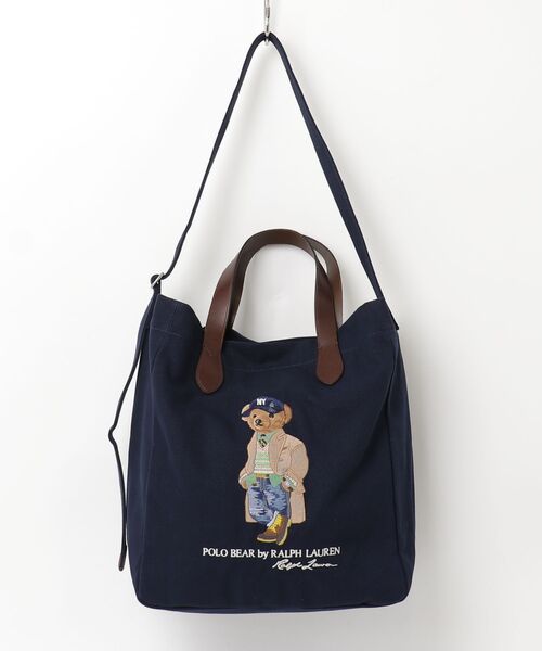 POLO RALPH LAUREN(ポロ ラルフ ローレン)の「Polo ベア キャンバス ショッパー トート(トートバッグ・メンズ・ネイビー系1・ONE)」の7枚目の写真