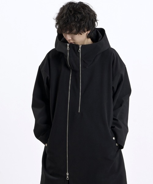 NO ID.(ノーアイディ)の「【NO ID.】Synthetic Leather Double Zip Mods Coat / シンセティック レザー ダブル ジップ モッズ コート(モッズコート・メンズ・ブラック系その他/ブラック・ONE)」の3枚目の写真