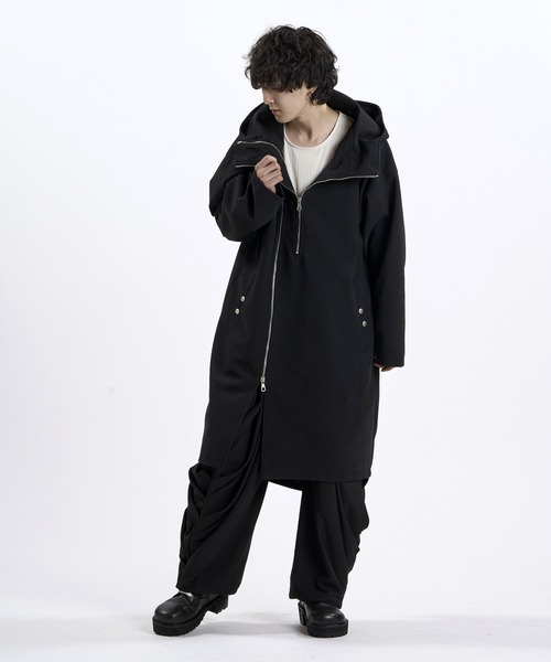 NO ID.(ノーアイディ)の「【NO ID.】Synthetic Leather Double Zip Mods Coat / シンセティック レザー ダブル ジップ モッズ コート(モッズコート・メンズ・ブラック系その他/ブラック・ONE)」の8枚目の写真